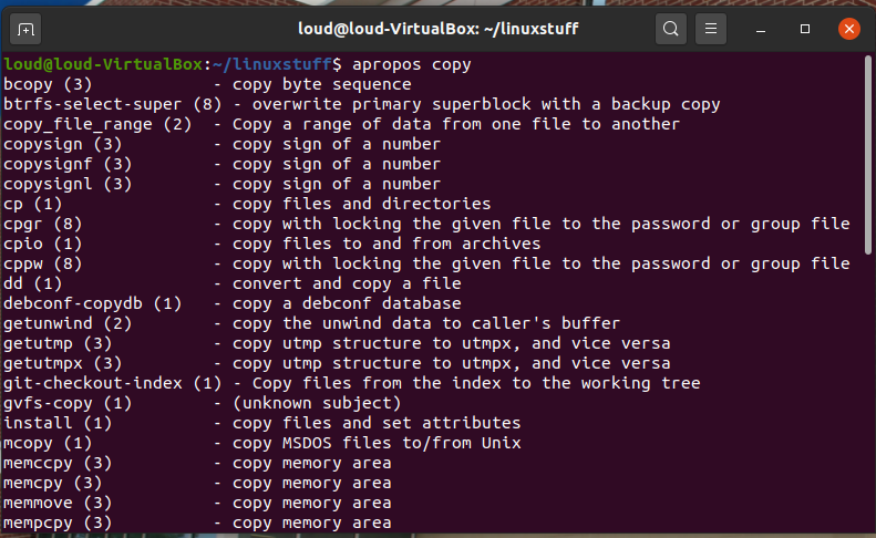 linux-terminal-using-the-apropos-command